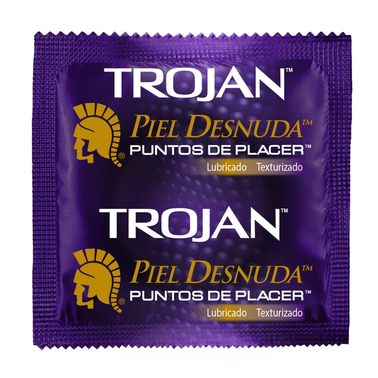 Condón Piel Desnuda Puntos de Placer Pack 3 piezas Trojan