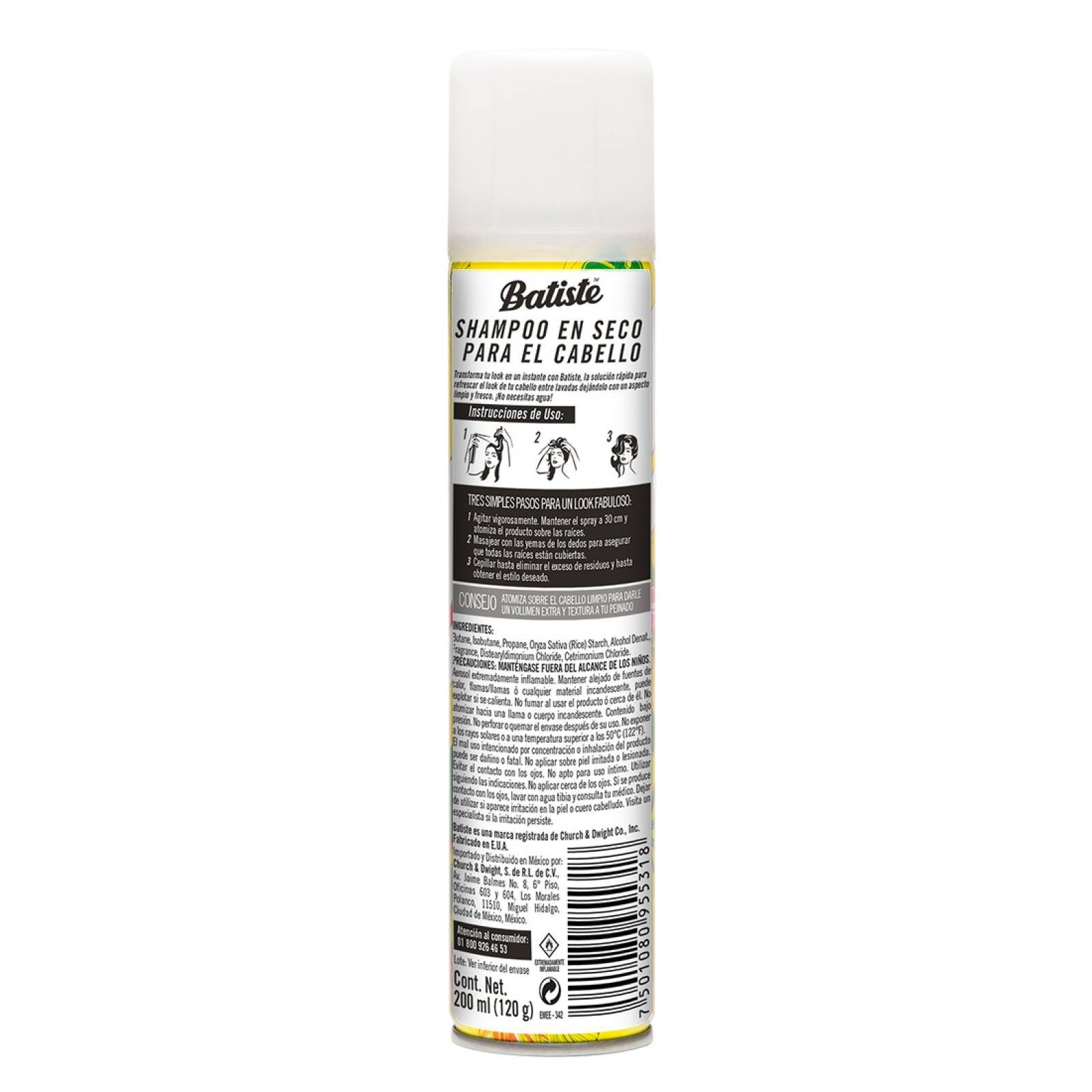 Shampoo En Seco Aerosol Fragancia Tropical 200ml Batiste