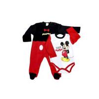 Set De 2 Piezas Pañalero Mameluco Estampado Mickey 1923 6-9M
