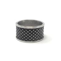 Anillo Hombre Aro Puntos Acero Talla 9 An08-9 Sarosa