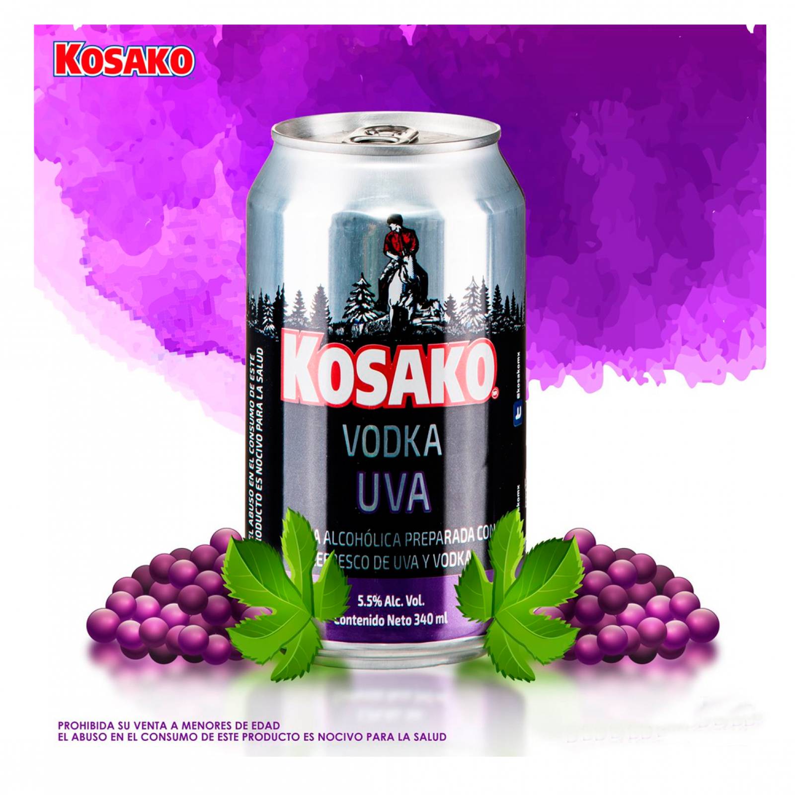 Bebida Vodka Sabor Uva 340 ml 1304 Kosako