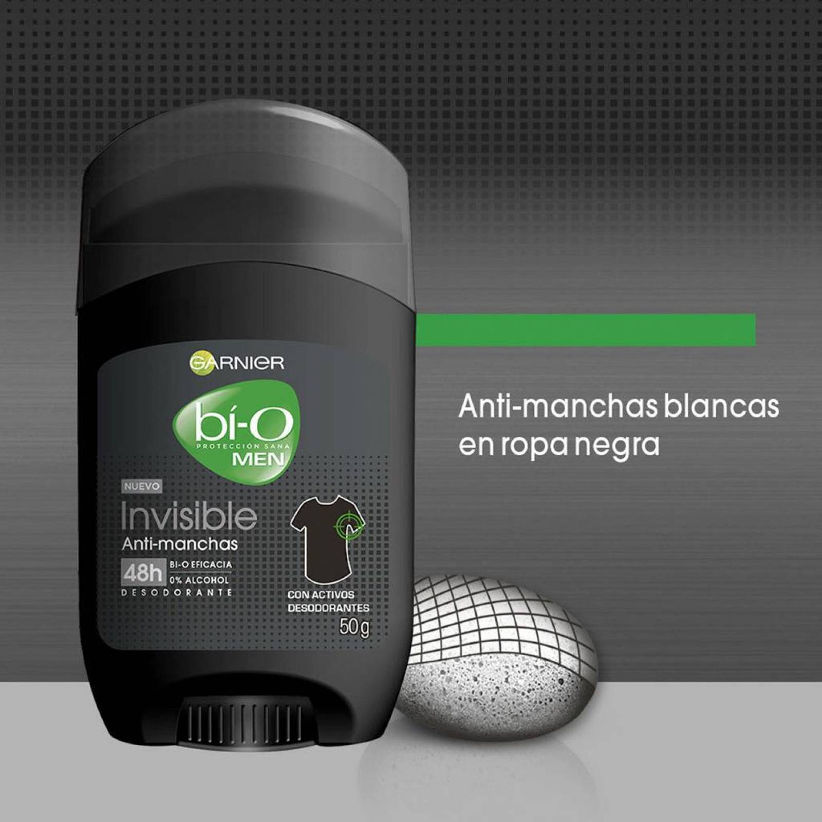 Desodorante Barra Bí-O Invisible Hombre 48 Horas Garnier