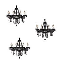 Adir Candil Colgante Cristal Cortado Color Negro 8 Focos 60W