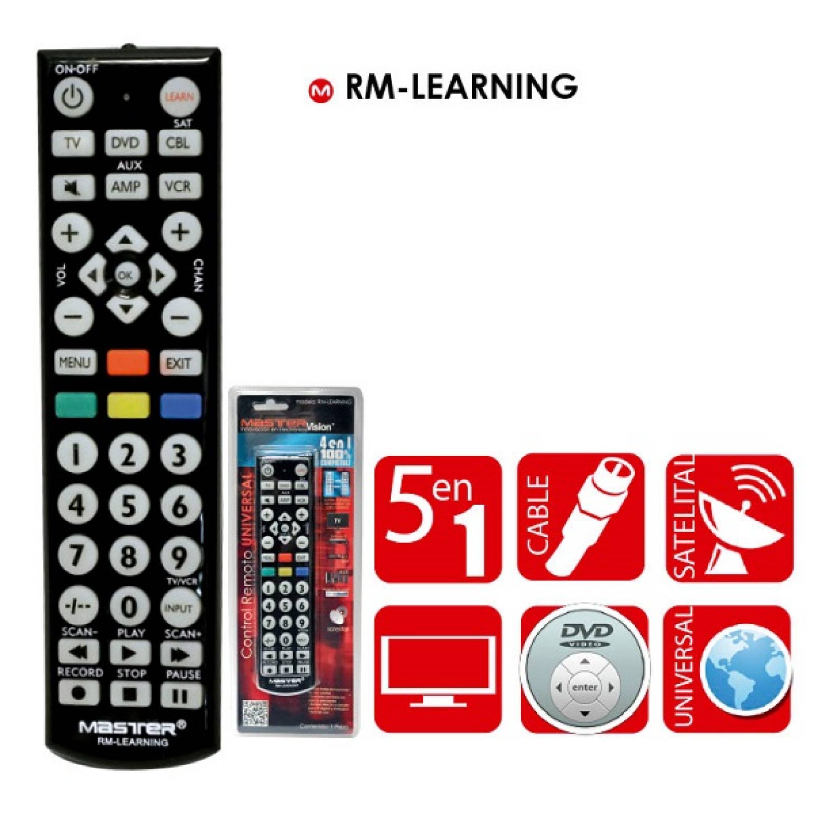 Control remoto TV y DVD Master Universal 4 en 1  RM-LEARNING