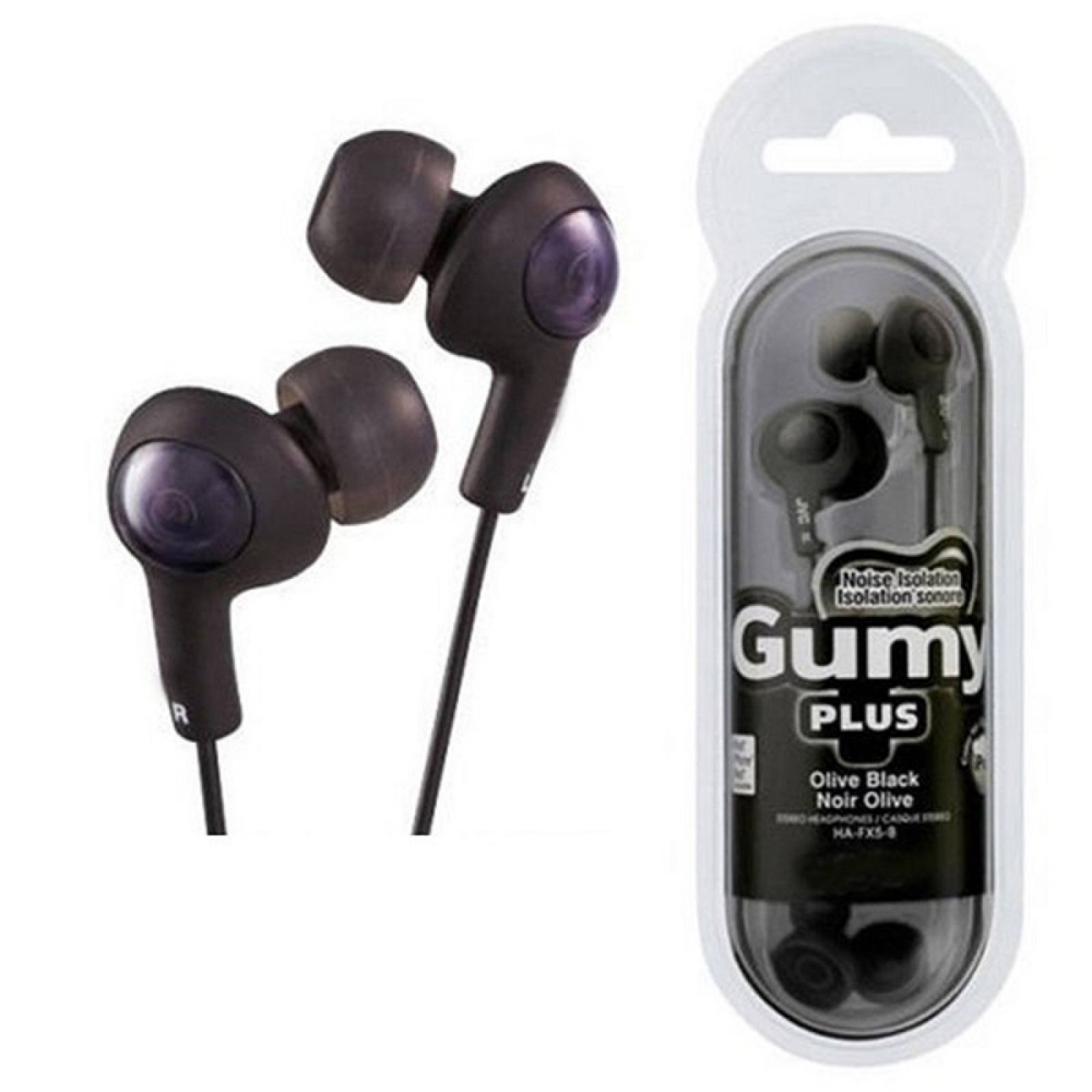 Audifonos In Ear JVC Ergonómico Negro 1m Gummy HA-FX5