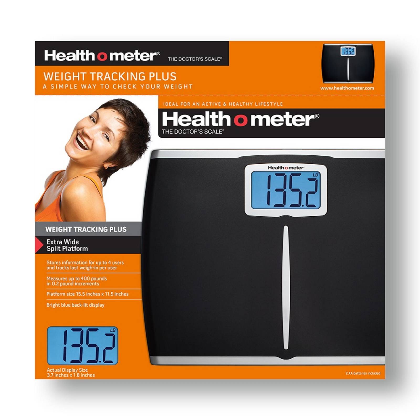Bascula Negra Health-O-Meter 400 lb Instant-On HDM459DQ-05 - Reacondicionado
