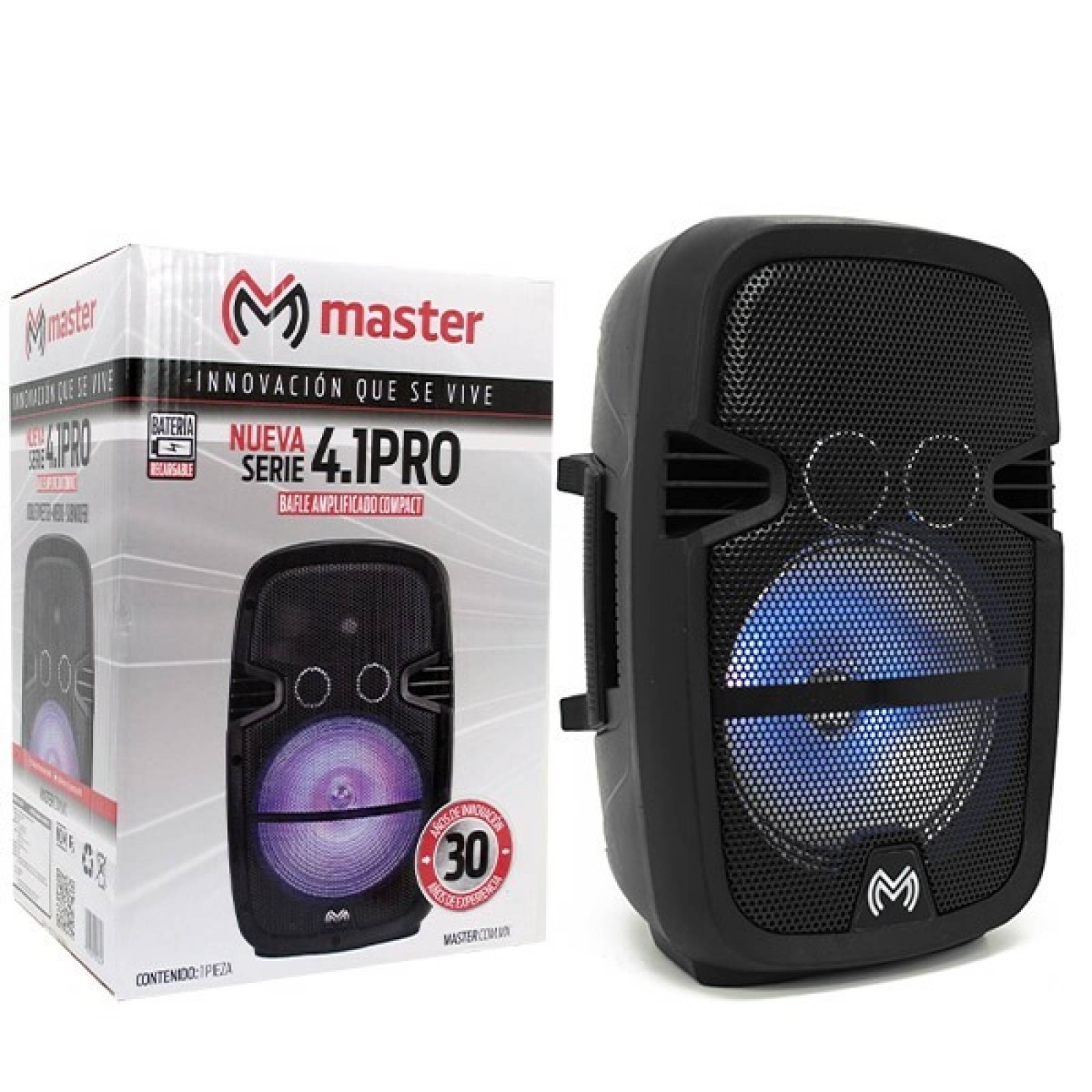 Bocina Negra Master Bluetooth SD USB LED MAHM-4-1COMPACT