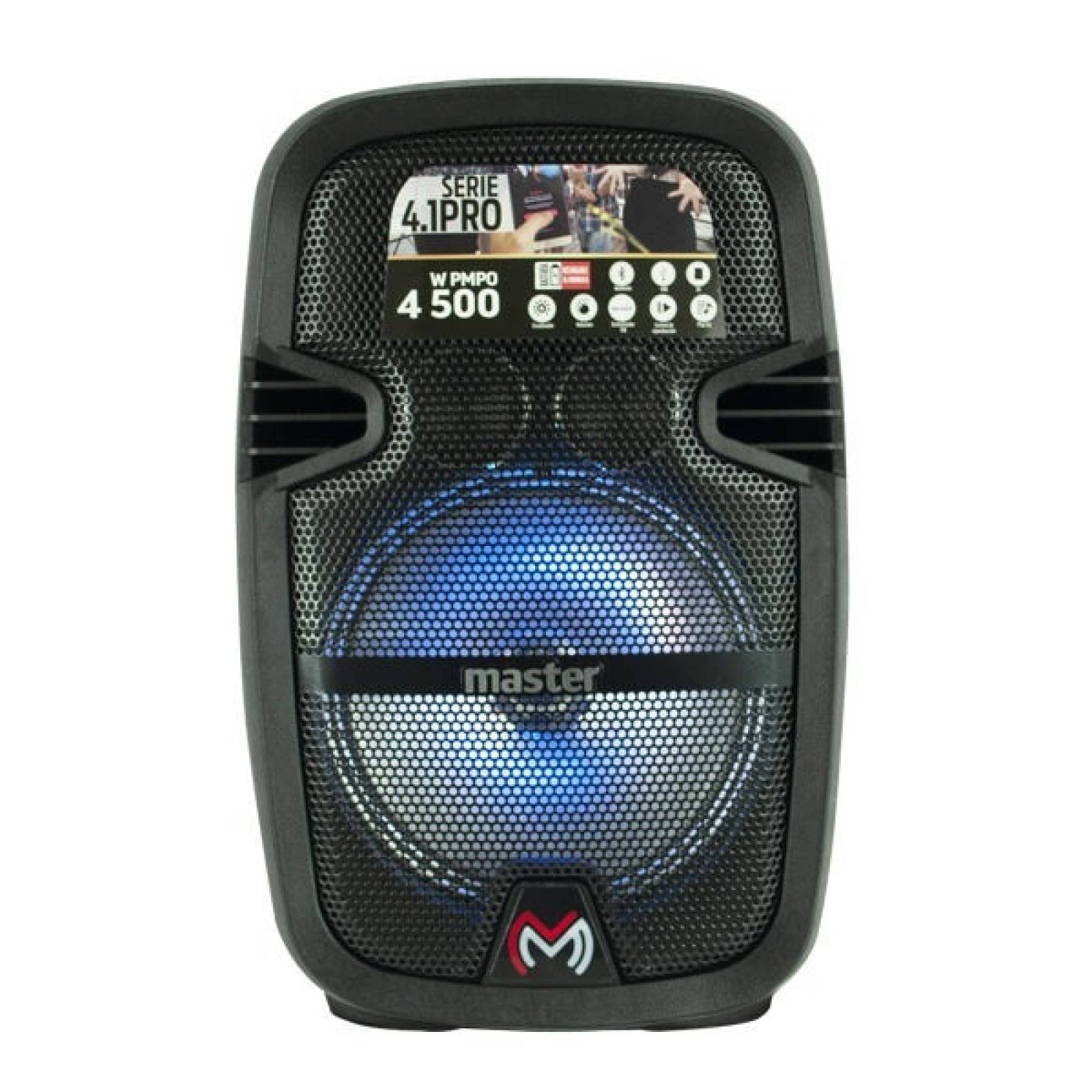 Bocina Negra Master Bluetooth SD USB LED MAHM-4-1COMPACT