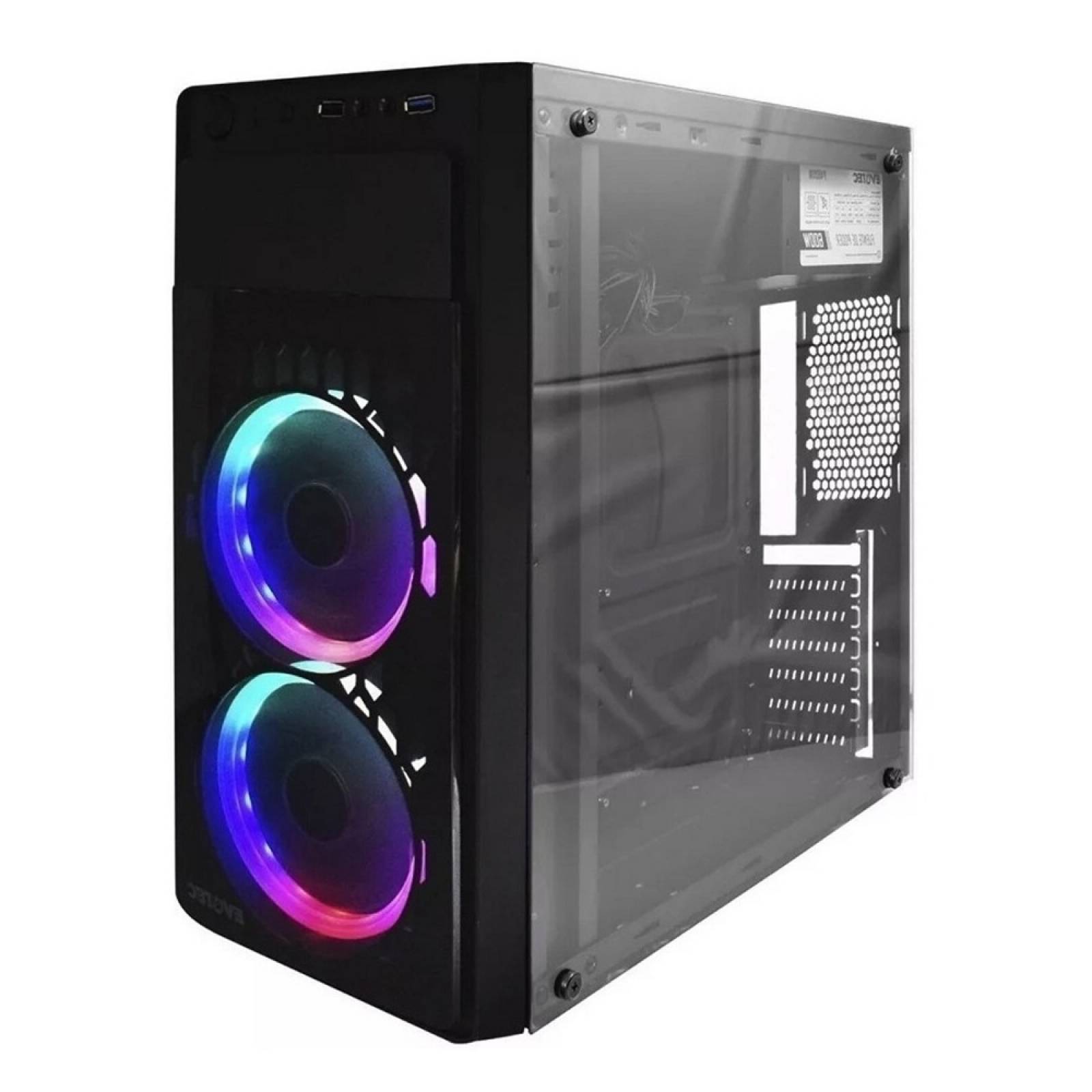 Gabinete Evotec ATX, Micro-ATX color negro EV-1008G