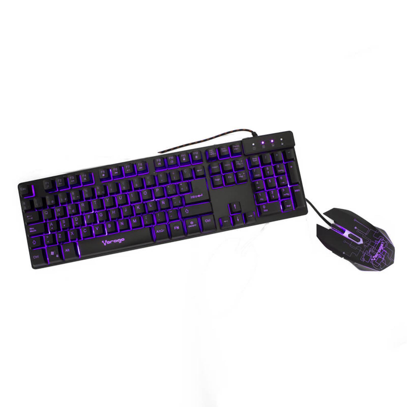 Kit de Teclado y Mouse Gaming VORAGO USB Alámbrico KM-500