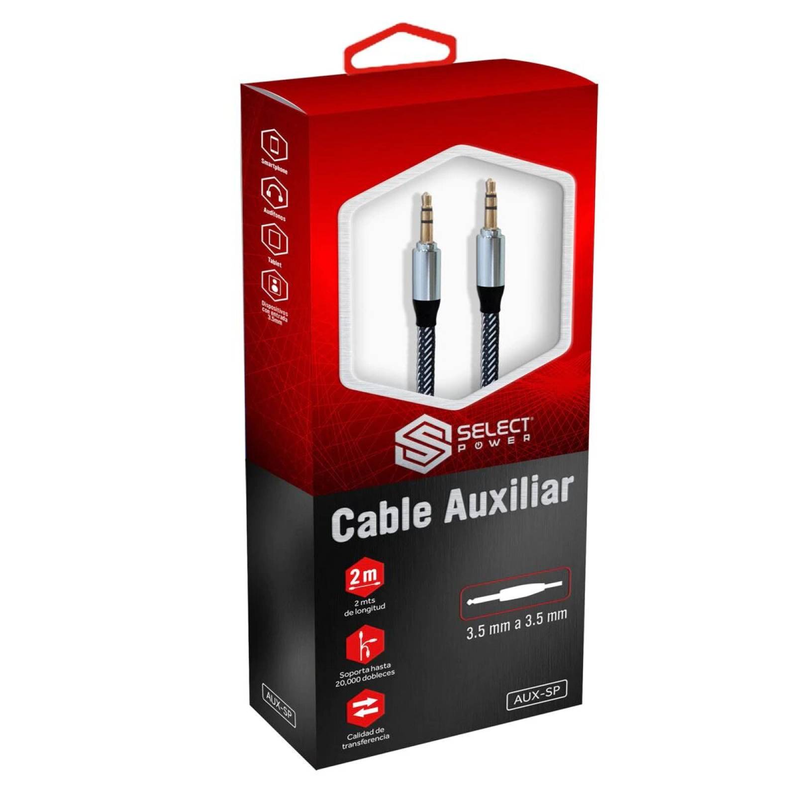 Cable Auxiliar Select Sound 3.5 mm Doble Proteccion 2 M  AUX-SP