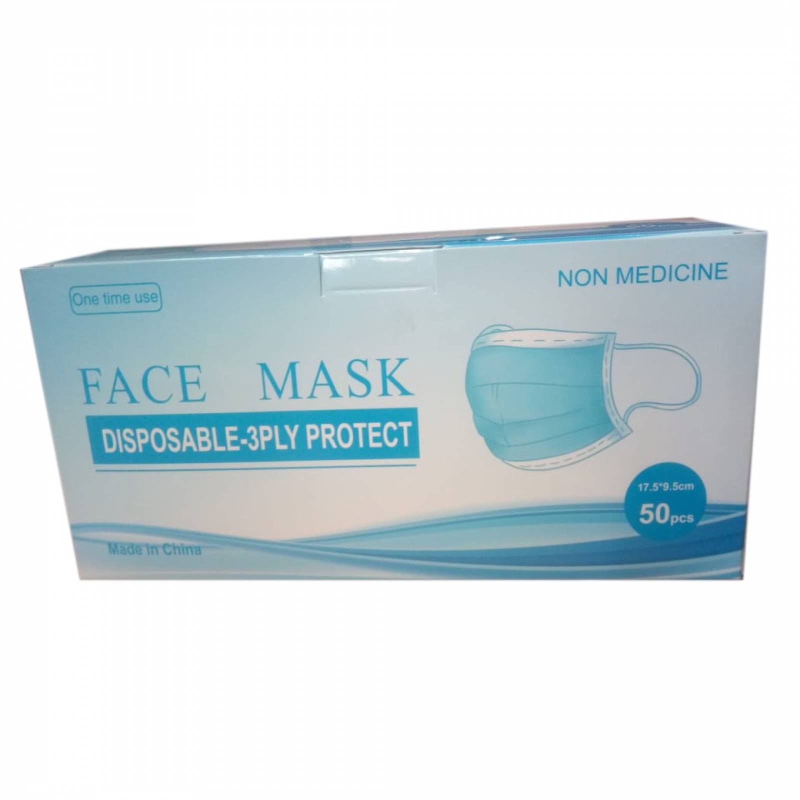 Paquete cubrebocas tricapa 50 piezas plisado termosellado