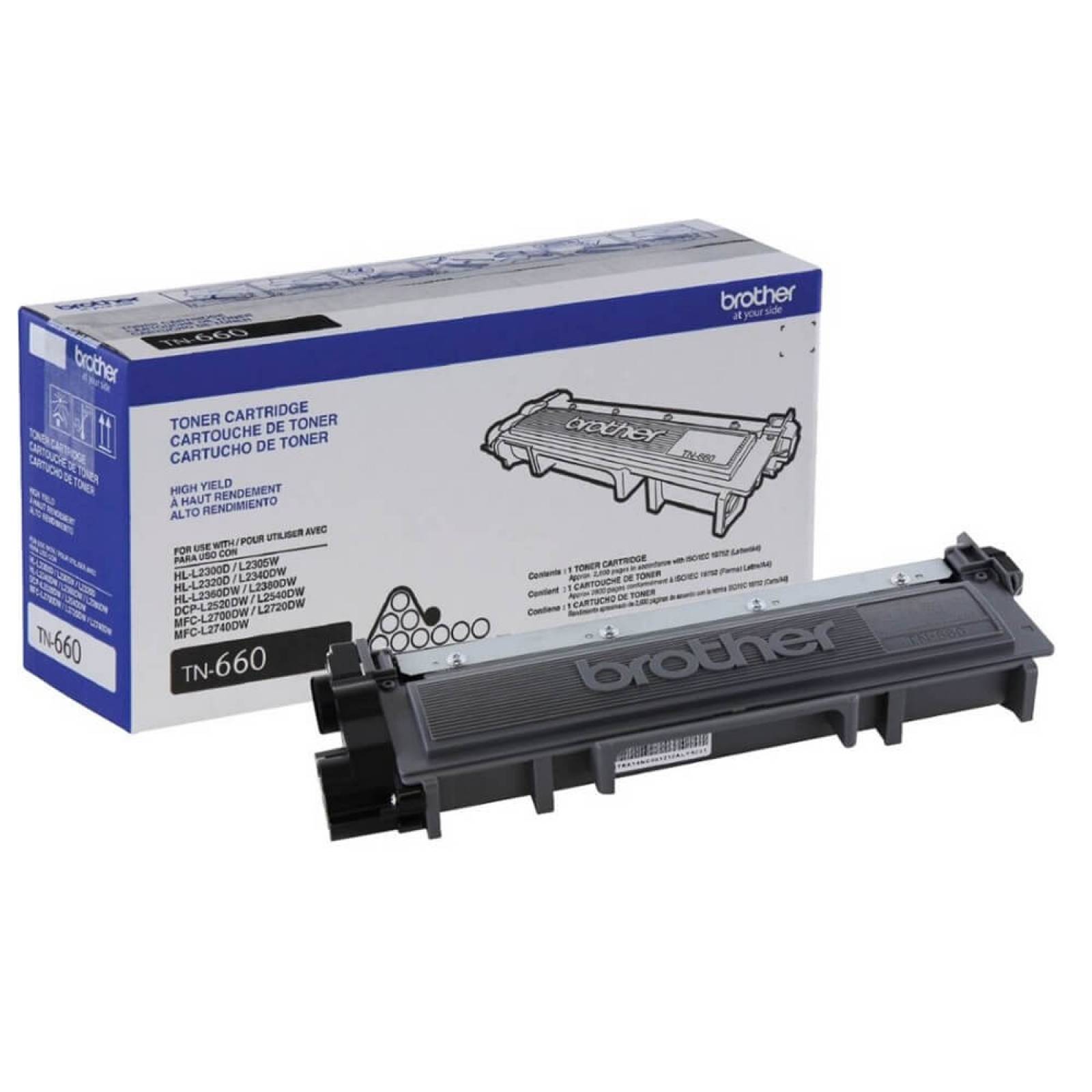 Cartucho tóner Brother 2600 páginas negro LaserTN660