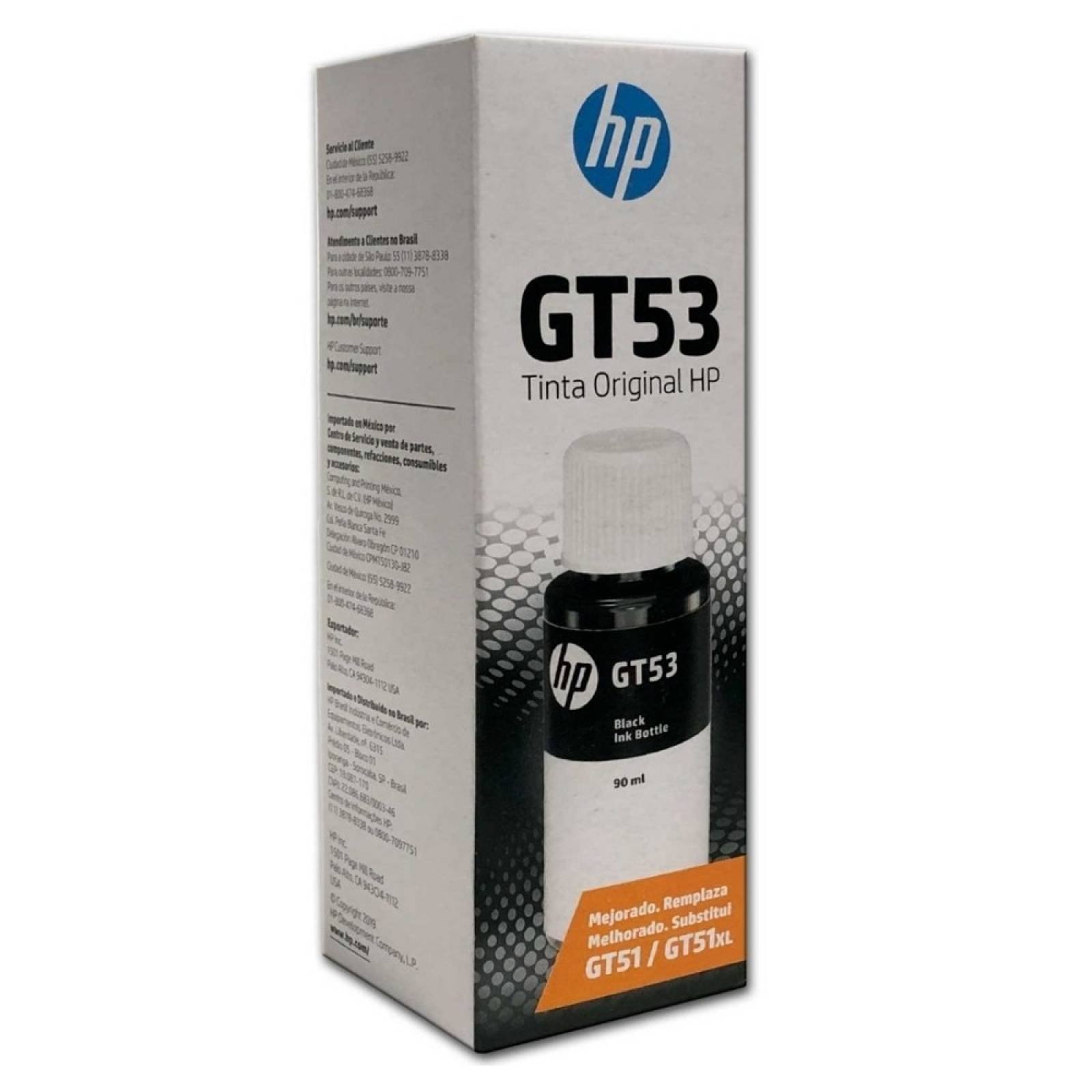 Botella de tinta HP GT53 negro 4000 páginas 1VV22AL