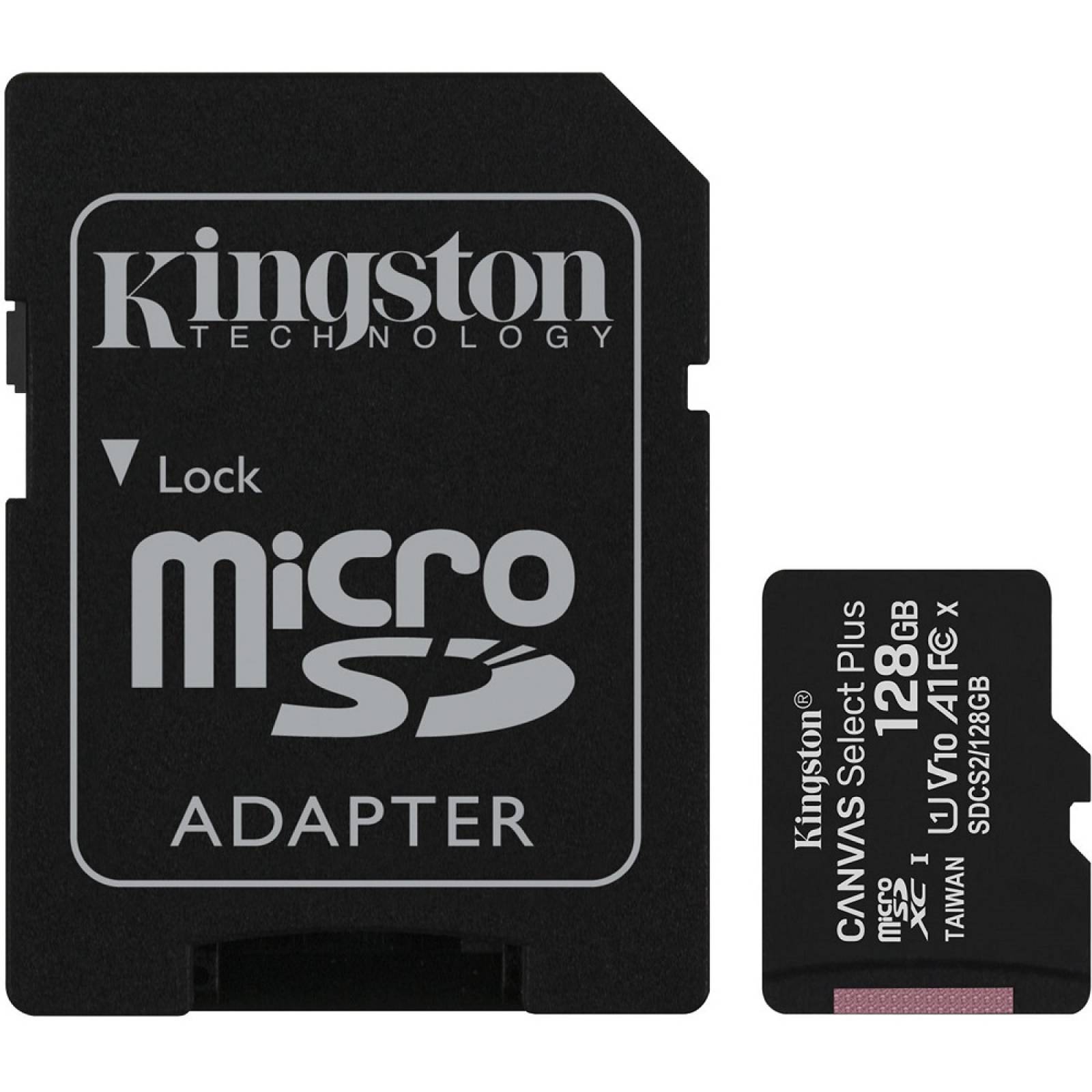 Micro SD Kingston Technology 128 Gb Negro SDCS2/128GB