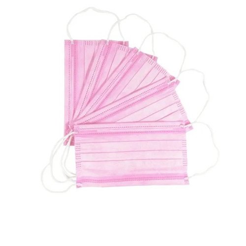 Paquete cubrebocas rosas tricapa 50 piezas termosellado