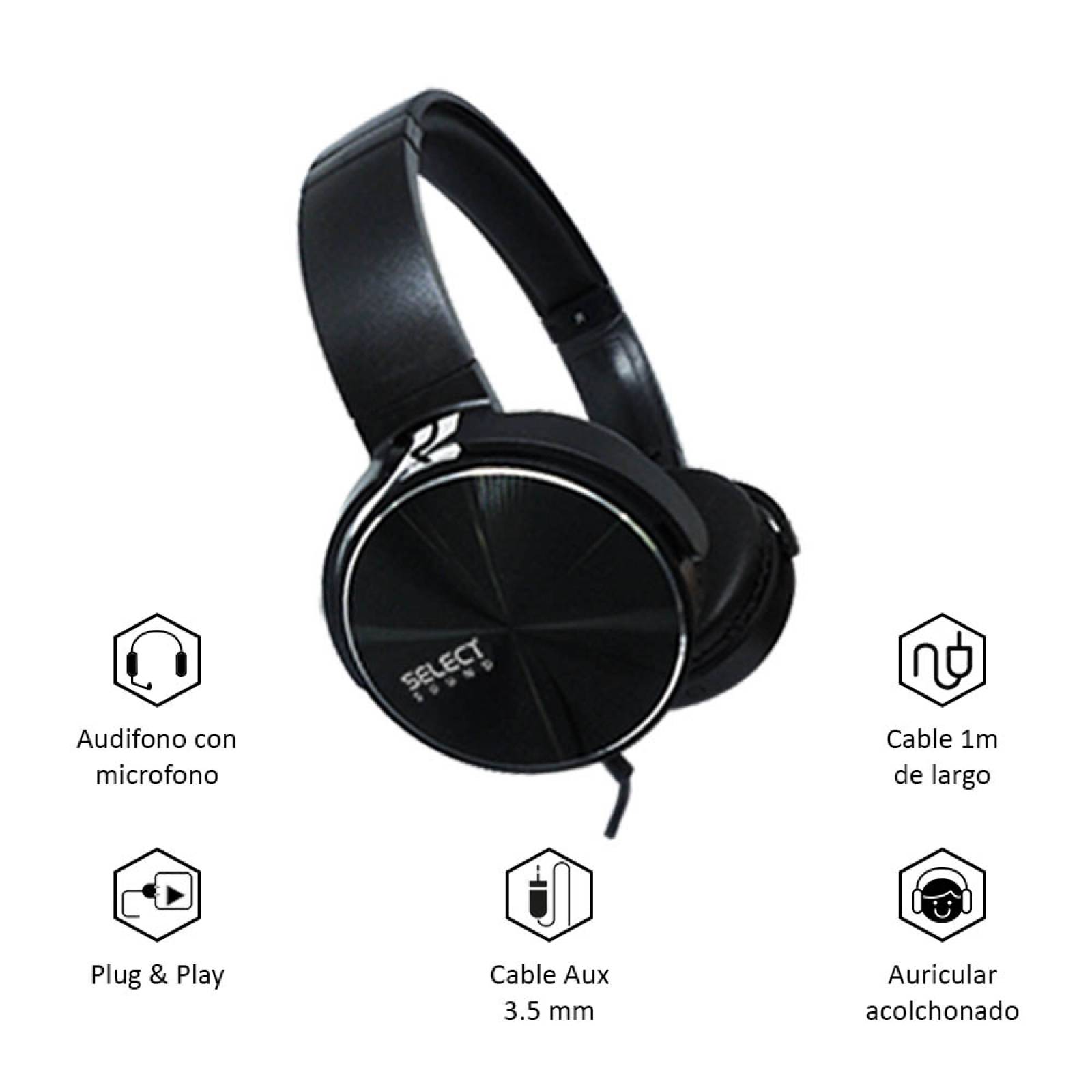 Audifonos Over Ear Alambricos Select Sound Hi-Fi H100