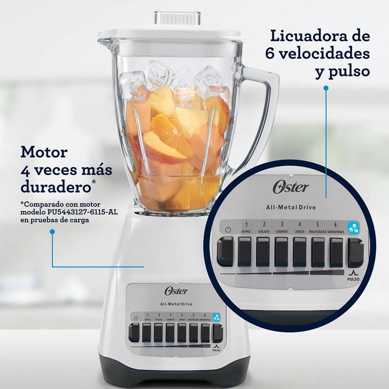 Licuadora Oster 6 Vel. 1.5 L Boroclass BLSTS0G4661W