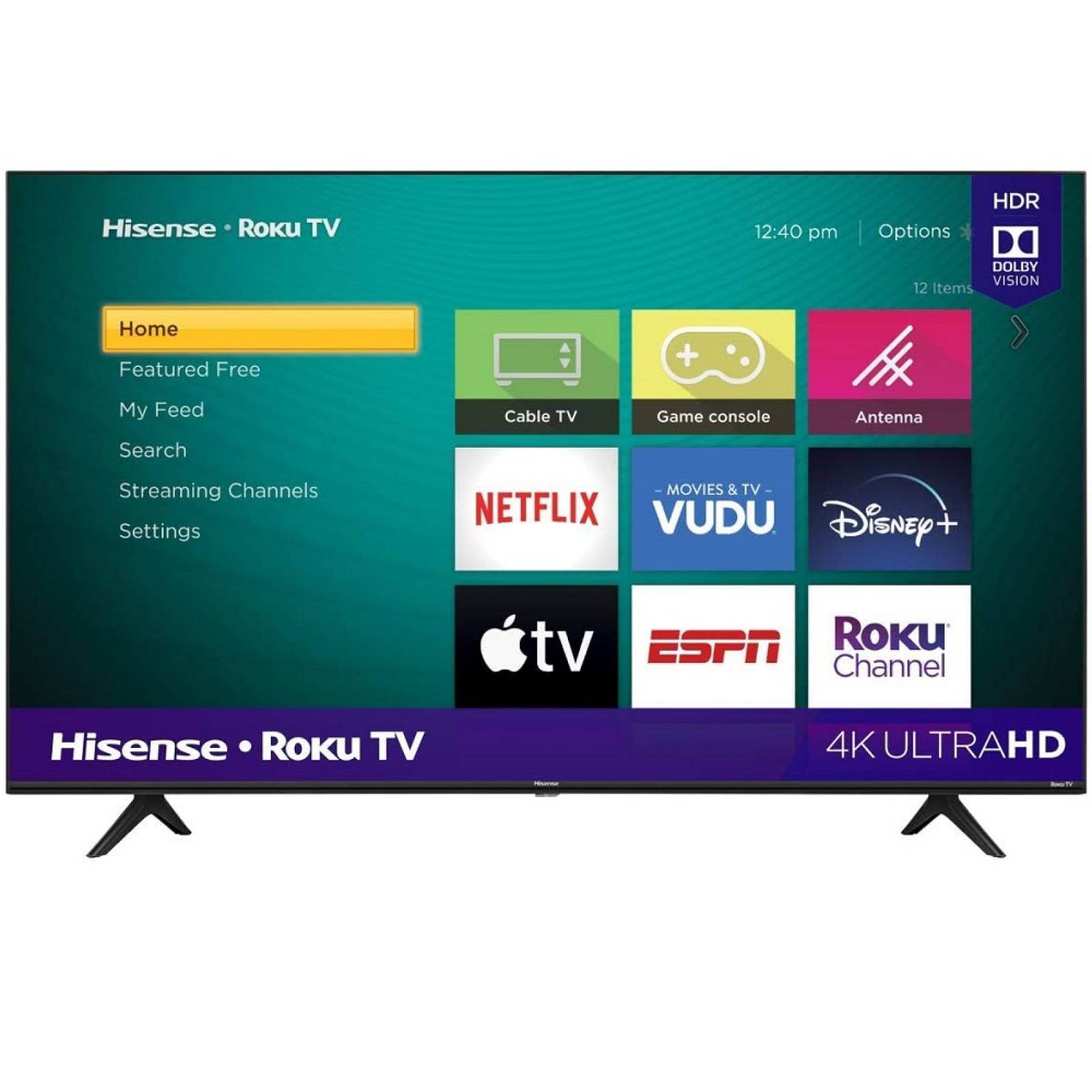 Smart TV 55 Hisense LED 4K UHD Roku TV Dolby 55R6000GM