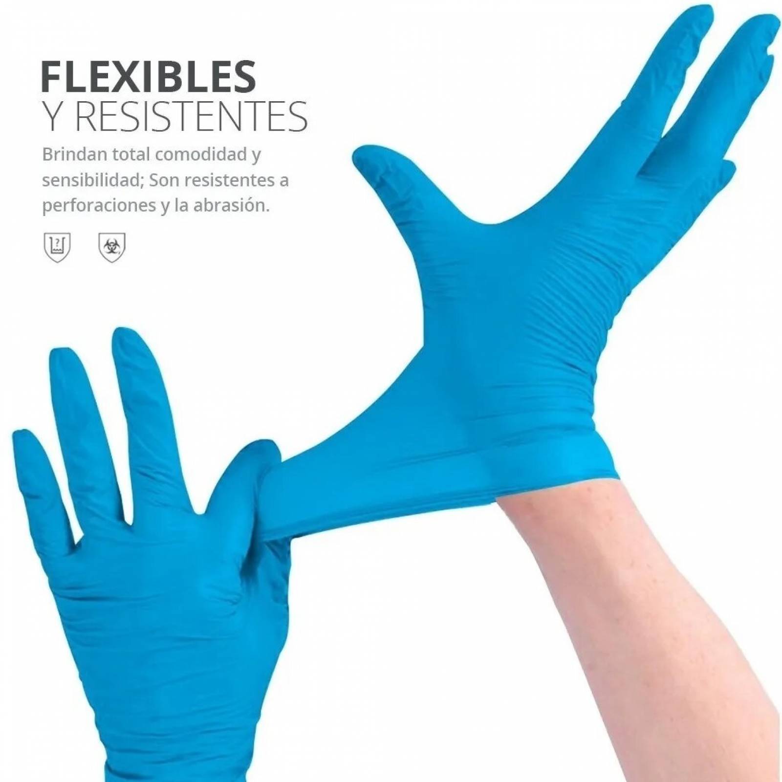 1000 pzs guantes de nitrilo libre de latex y polvo talla M