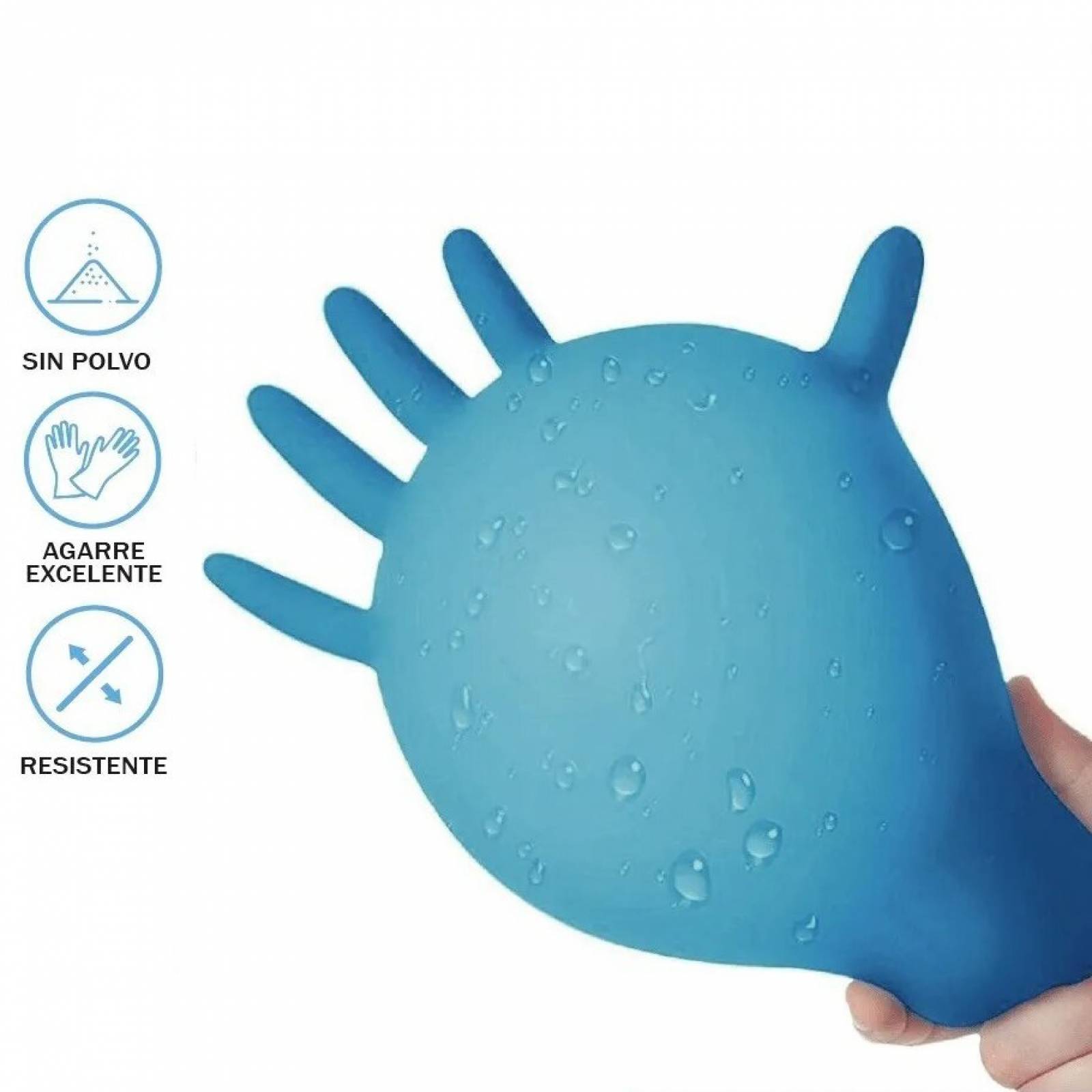 100 pzs guantes de nitrilo libre de latex y polvo talla L