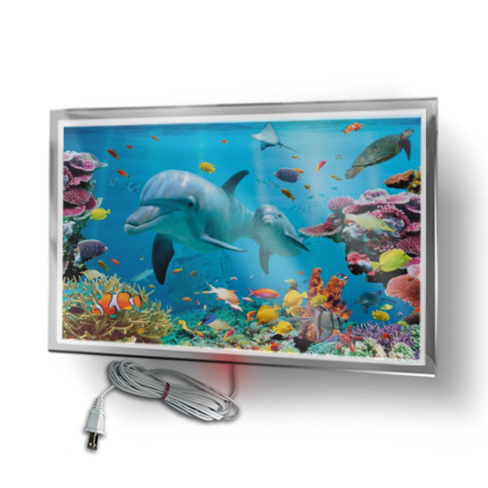 Calefactor de Panel infrarrojo en Cristal para Pared, California Wave Tropical Under Ocean de 380W 60x90, Mod: 100CaSol