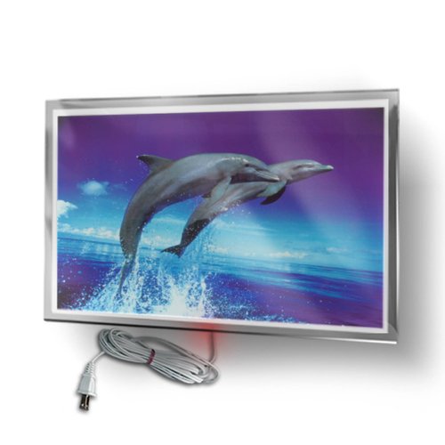 Calefactor de Panel infrarrojo en Cristal para Pared, California Wave Delfines salto de 380W 60x90cm, Mod: 101CaSol