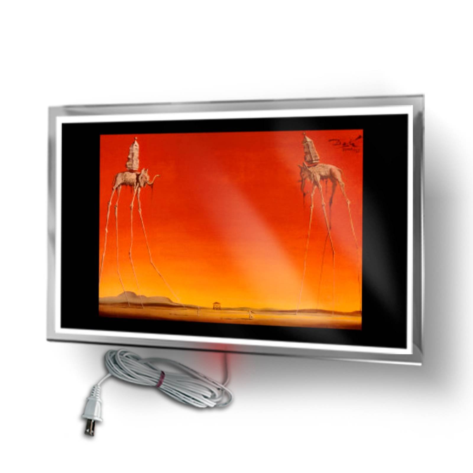 Calefactor de Panel infrarrojo en Cristal para Pared, California Wave Los elefantes de 380W 60x90cm, Mod: 032CaSol