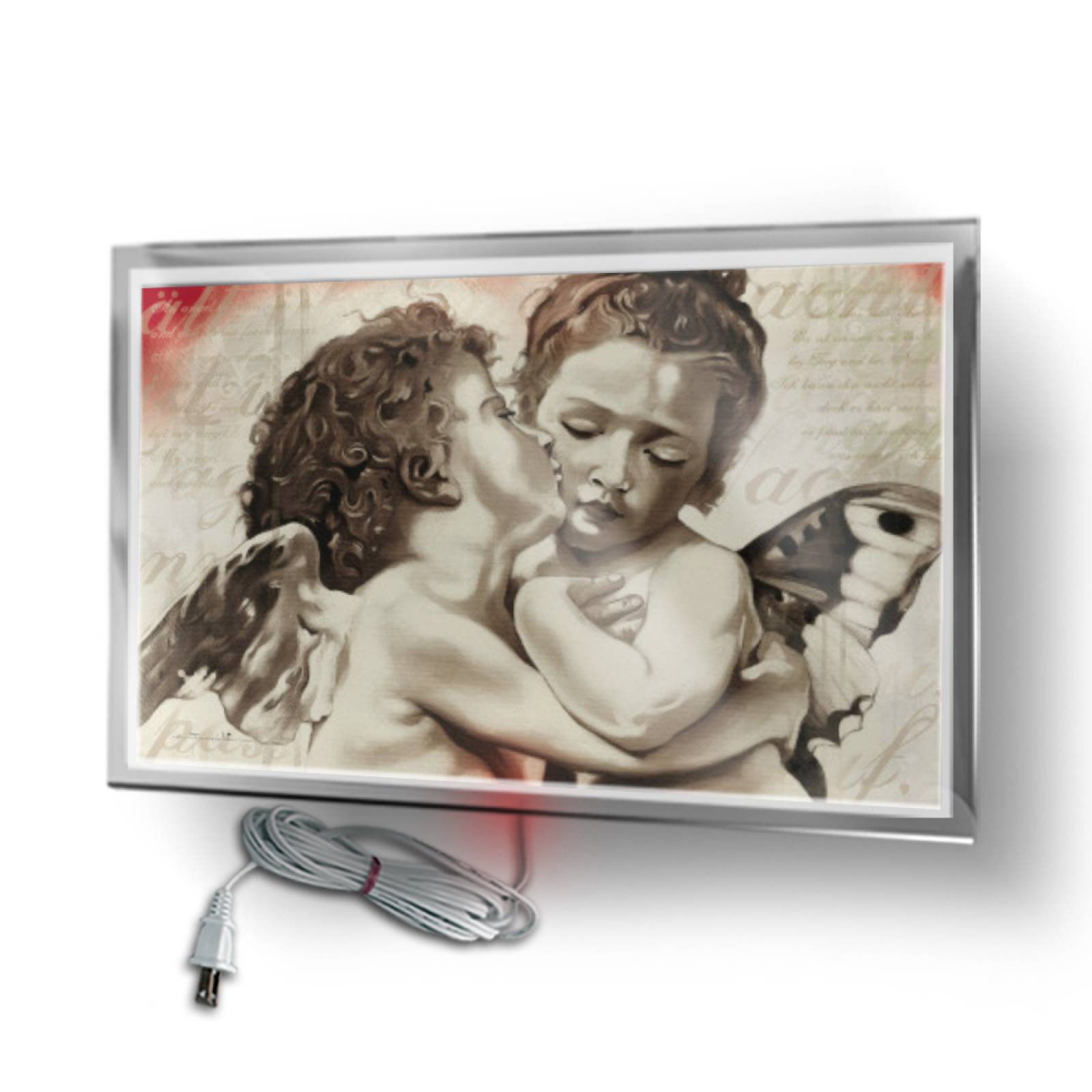 Calefactor de Panel infrarrojo en Cristal para Pared, California Wave Angeles de guarda de 380W 60x90cm, Mod: 093CaSol