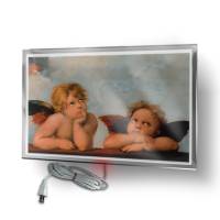Calefactor De Panel Infrarrojo En Cristal Para Pared, California Wave Little Angels De 380W 60X90Cm, Mod: 095Casol