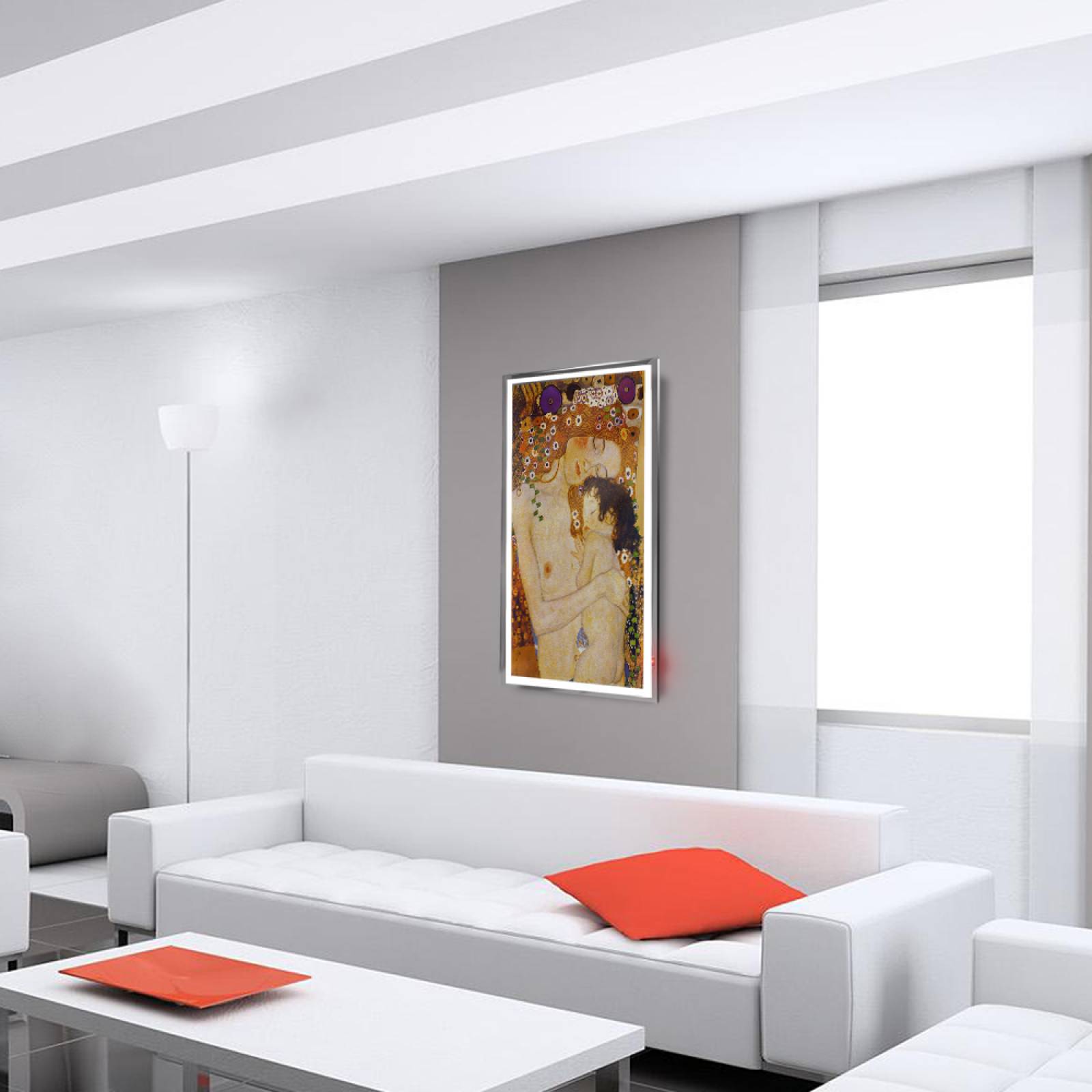 Calefactor de Panel infrarrojo en Cristal para Pared, California Wave Mother and Child de 380W 60x90cm, Mod: 114CaSol