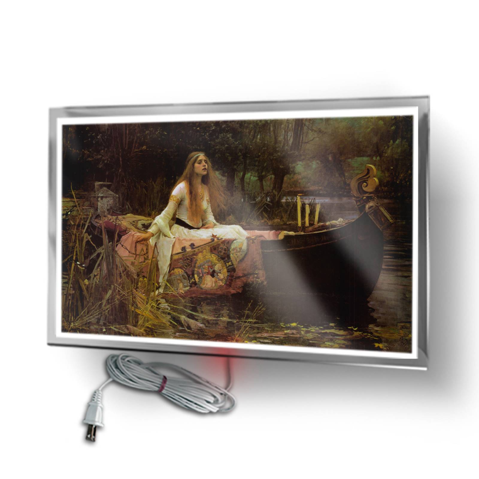 Calefactor de Panel infrarrojo en Cristal para Pared, California Wave The Lady of Shalott de 380W 60x90cm, Mod: 126CaSol
