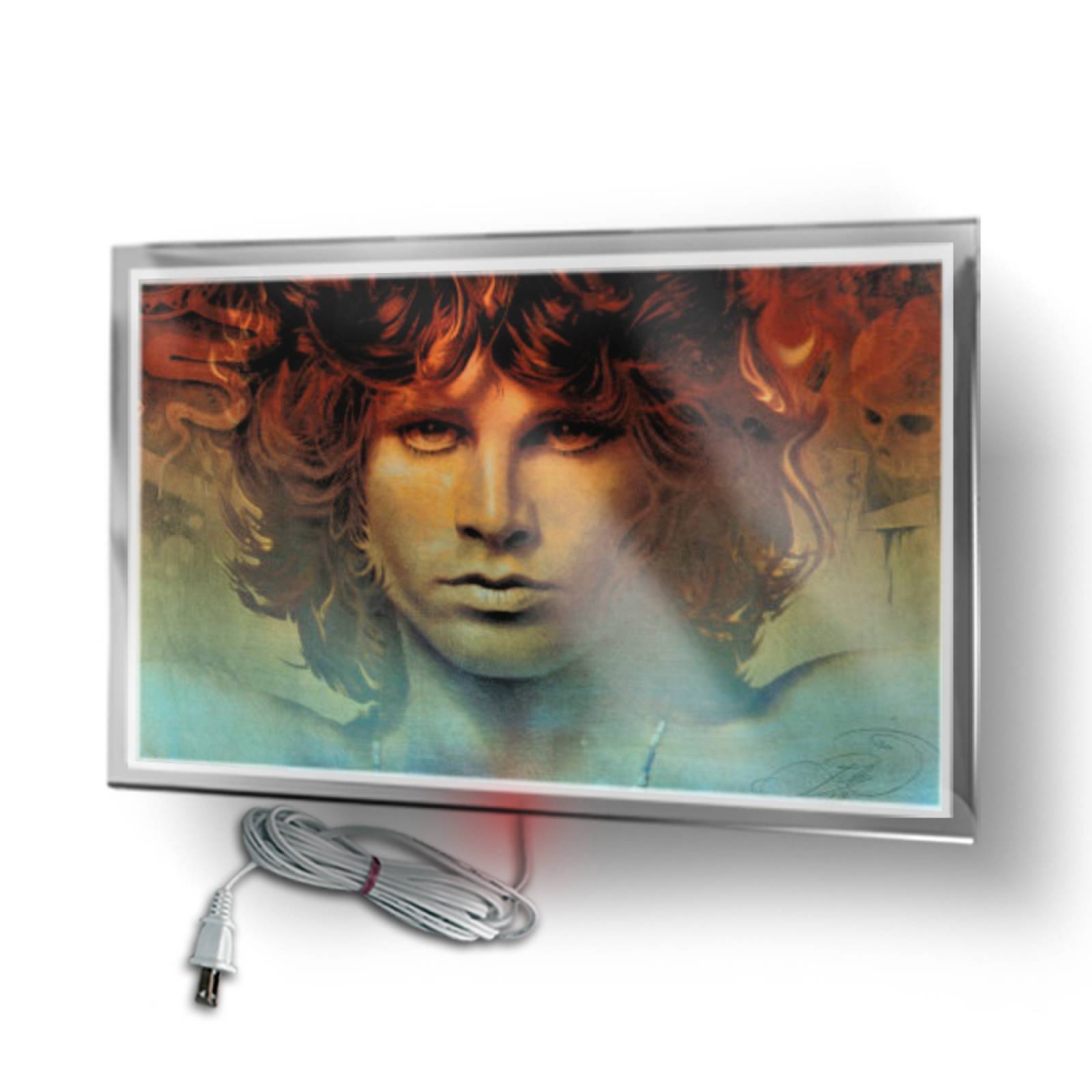 Calefactor de Panel infrarrojo en Cristal para Pared, California Wave Espíritu Jim Morrison de 380W 60x90, Mod: 016CaSol