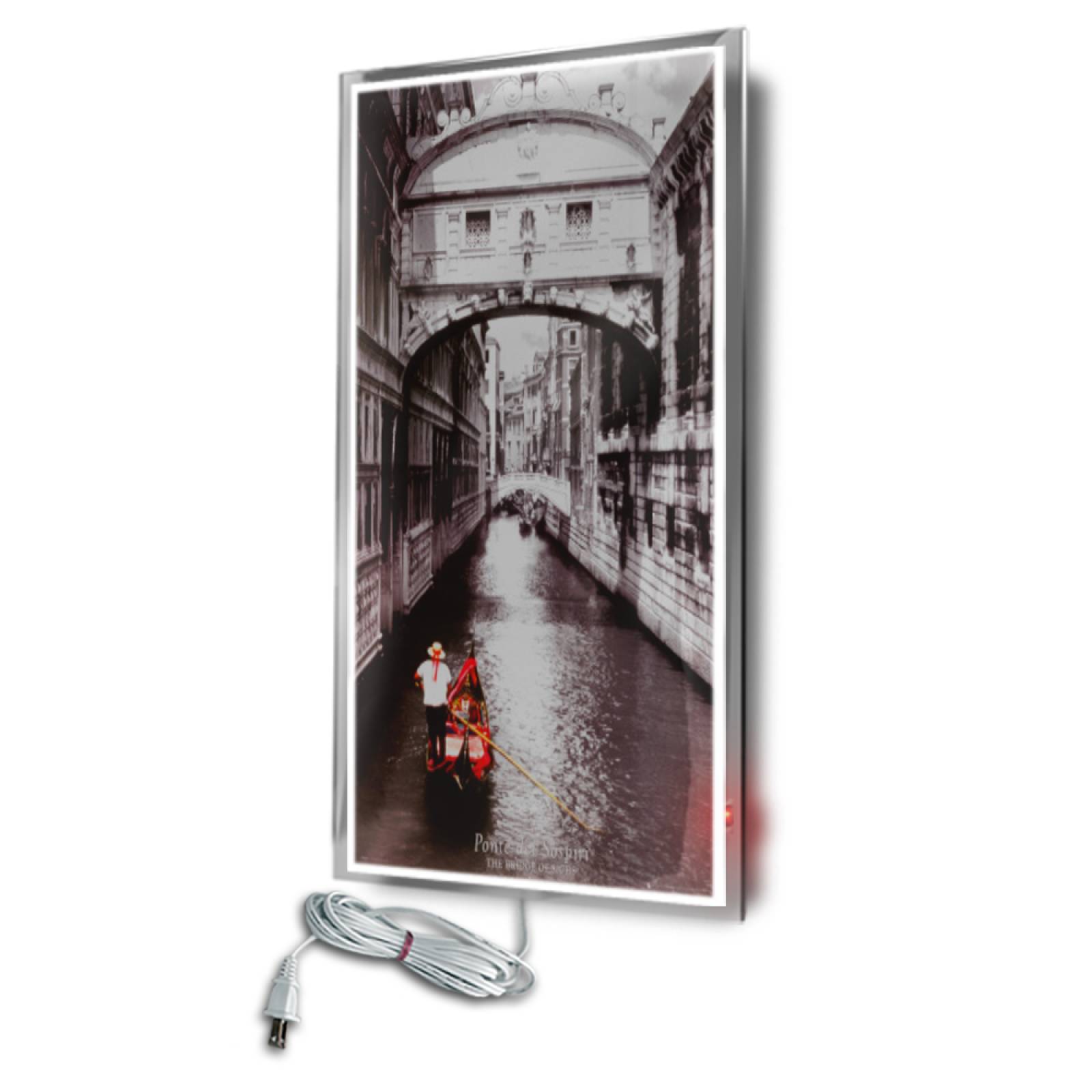 Calefactor de Panel infrarrojo en Cristal para Pared, California Wave Bridge of Sighs de 380W 60x90cm, Mod: 044CaSol