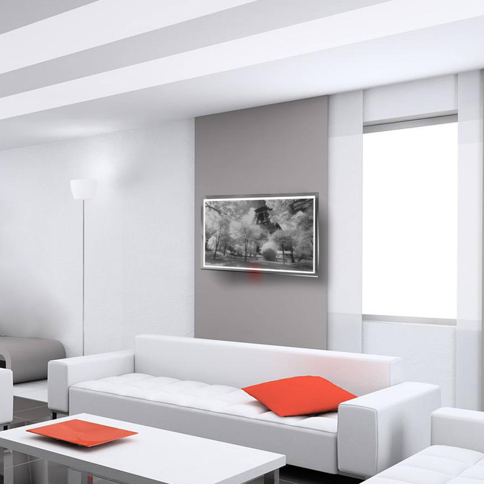 Calefactor de Panel infrarrojo en Cristal para Pared, California Wave Tarde en París de 380W 60x90cm, Mod: 047CaSol