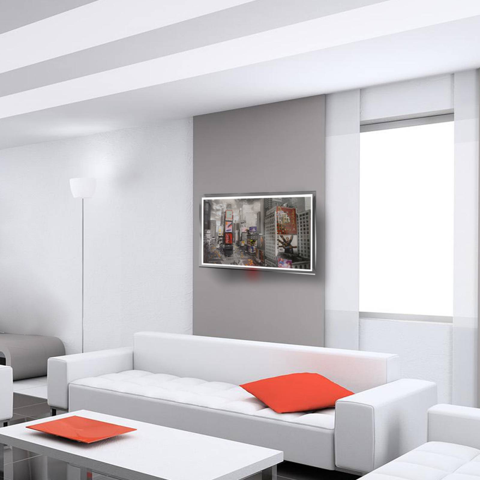 Calefactor de Panel infrarrojo en Cristal para Pared, California Wave Times square Aerial de 380W 60x90cm, Mod: 062CaSol