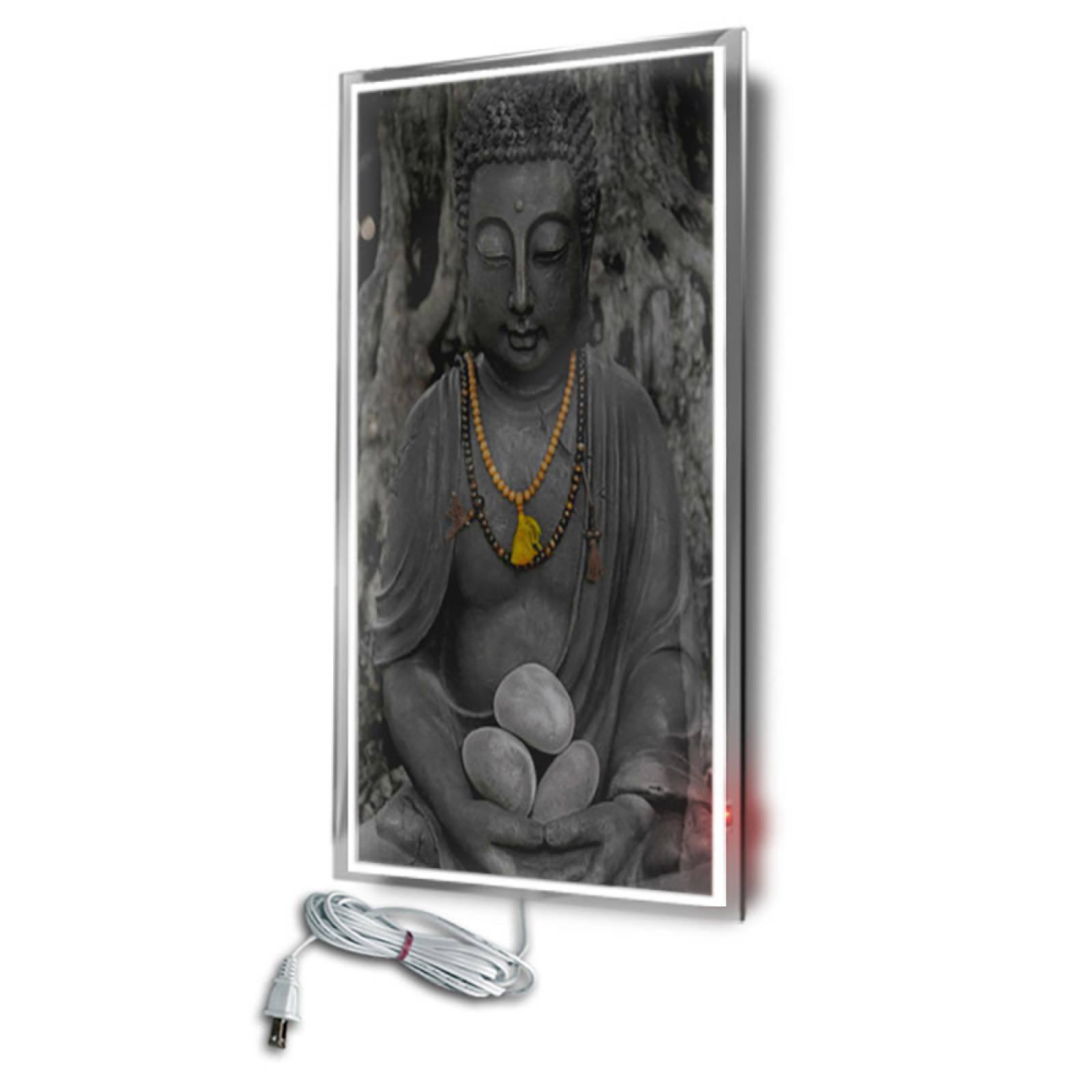 Calefactor de Panel infrarrojo en Cristal para Pared, California Wave Buddha Stone de 380W 60x90cm, Mod: 099CaSol