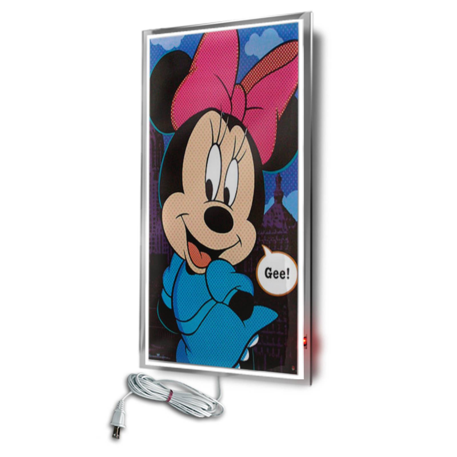 Calefactor de Panel infrarrojo en Cristal para Pared, California Wave Minnie Mouse Gee de 380W 60x90cm, Mod: 002CaSol