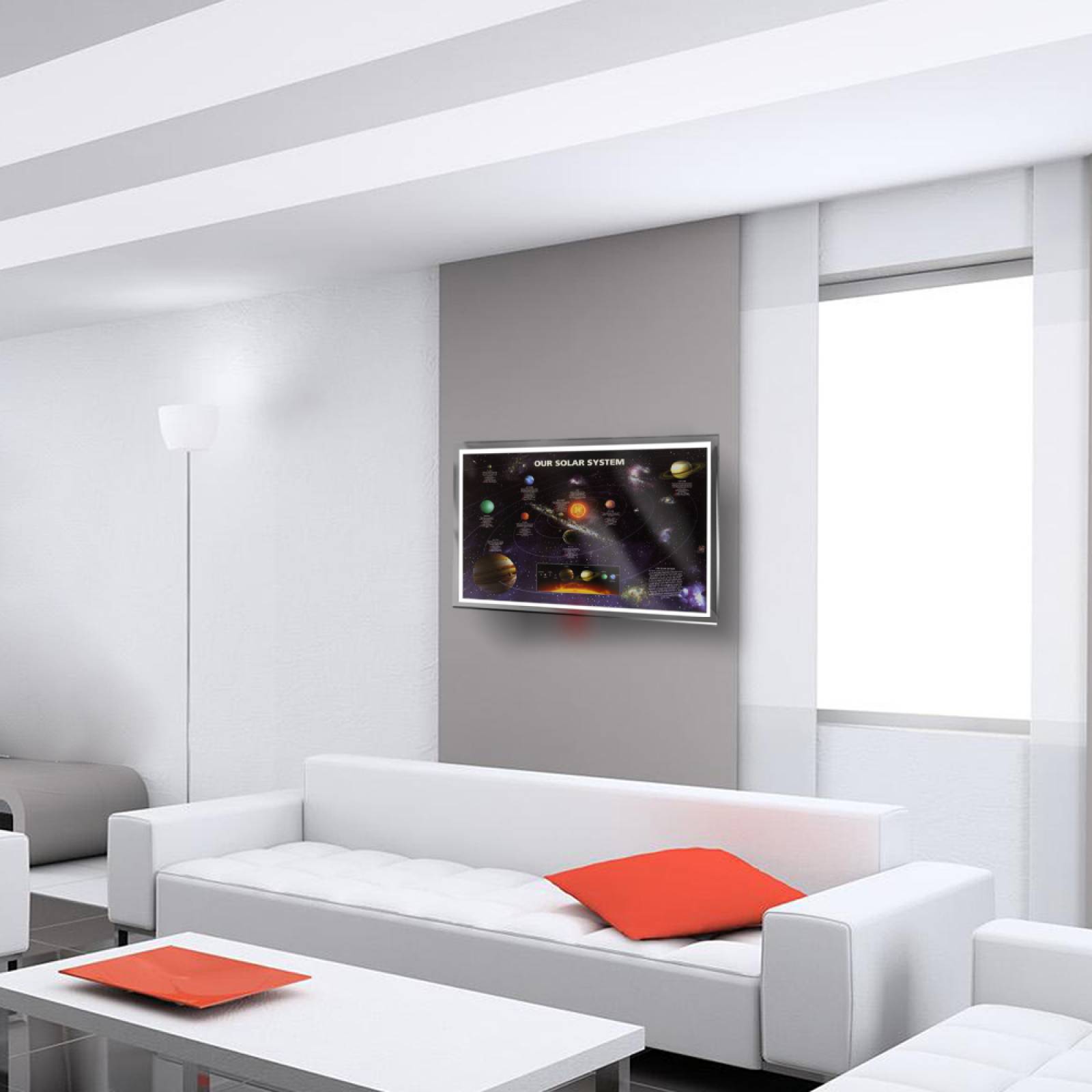 Calefactor de Panel infrarrojo en Cristal para Pared, California Wave Sistema solar de 380W 60x90cm, Mod: 065CaSol