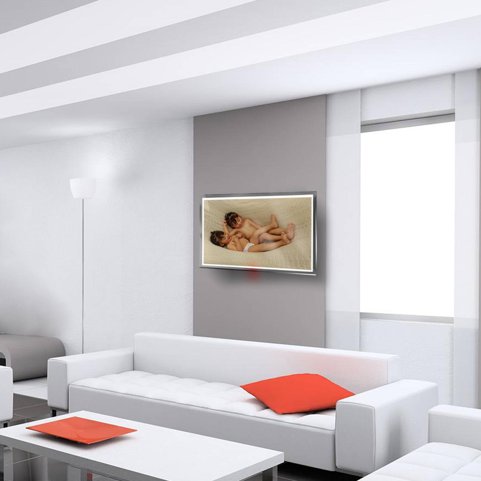 Calefactor de Panel infrarrojo en Cristal para Pared, California Wave Angeles Gemelos de 380W 60x90cm, Mod: 133CaSol