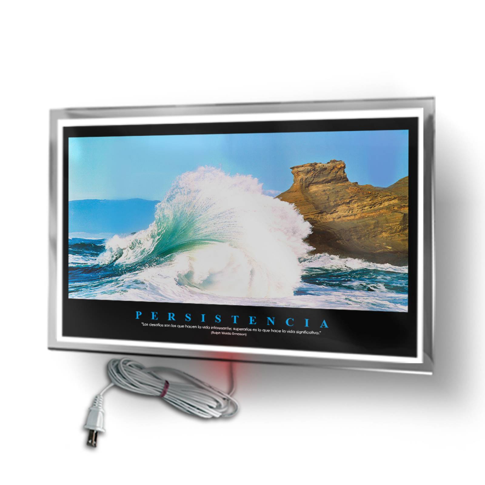 Calefactor de Panel infrarrojo en Cristal para Pared, California Wave Persistencia de 380W 60x90cm, Mod: 074CaSol