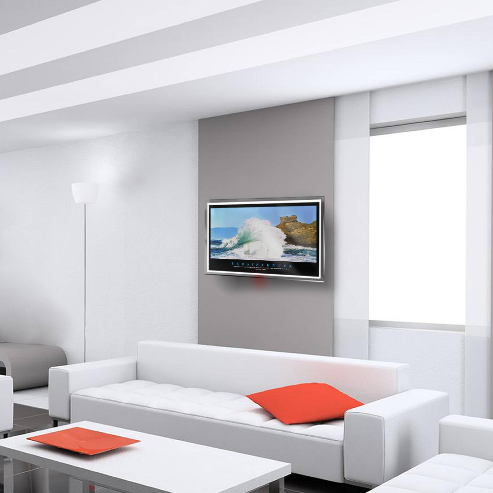 Calefactor de Panel infrarrojo en Cristal para Pared, California Wave Persistencia de 380W 60x90cm, Mod: 074CaSol