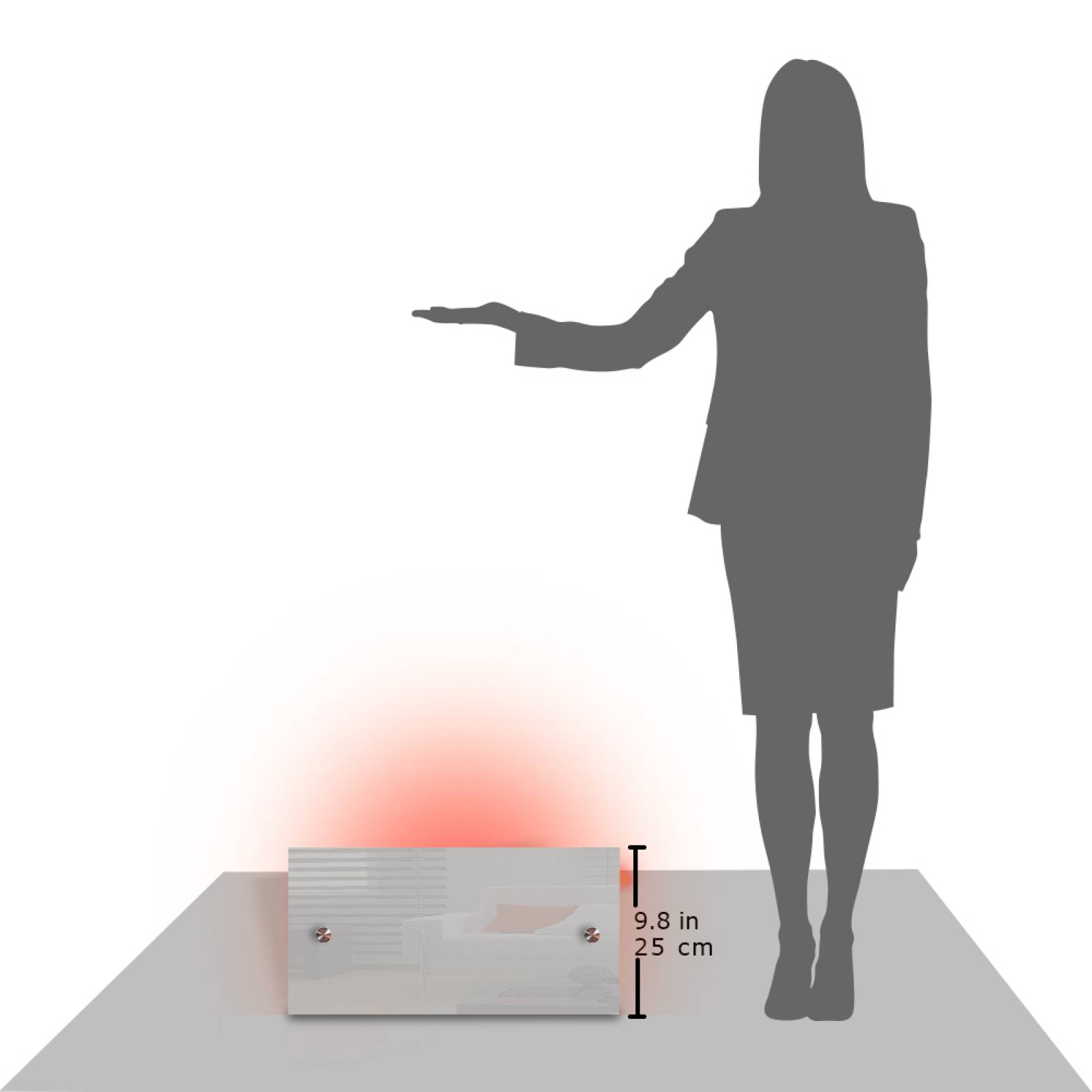Calefactor de Panel infrarrojo en Cristal para Techo, Arizona Wave White Star de 165W 60x25cm, Mod: 340CaSol-TB