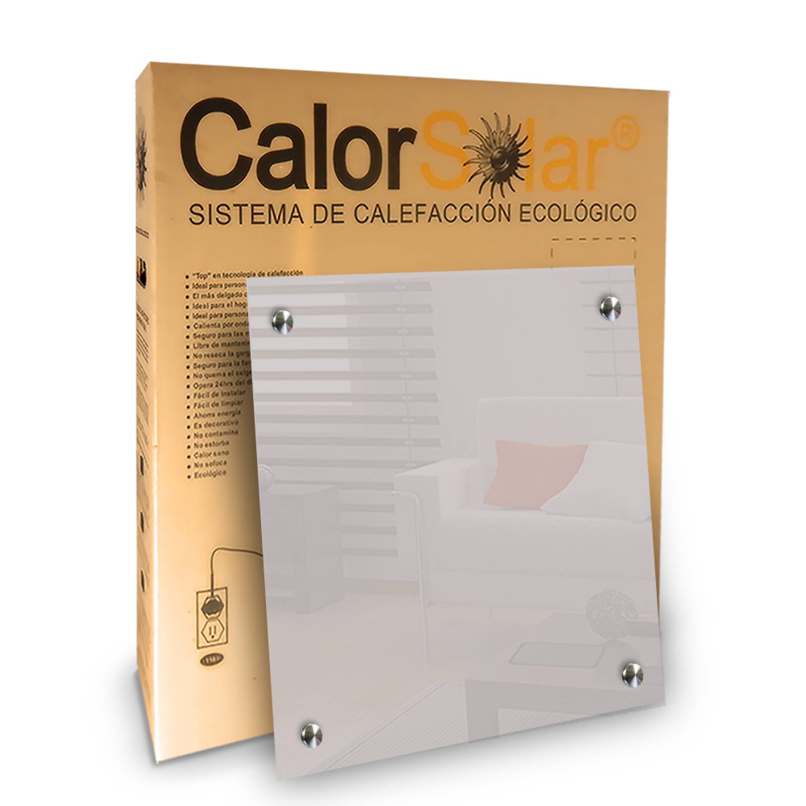 Calefactor de Panel infrarrojo en Cristal para Techo, Arizona Wave White Star de 380W 60x60cm, Mod: 342CaSol-TB