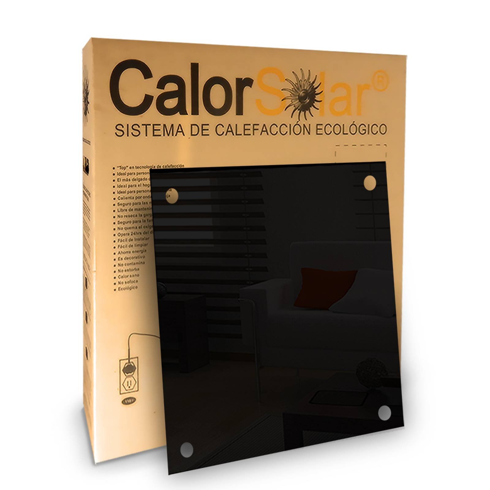 Calefactor de Panel infrarrojo en Cristal para Techo, Arizona Wave Black Star de 380W 60x60cm, Mod: 342CaSol-TN