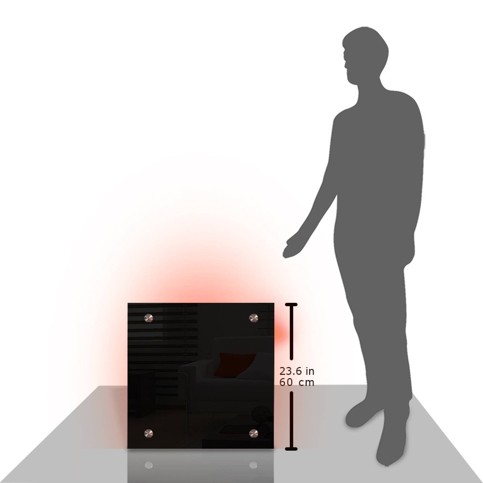 Calefactor de Panel infrarrojo en Cristal para Techo, Arizona Wave Black Star de 380W 60x60cm, Mod: 342CaSol-TN