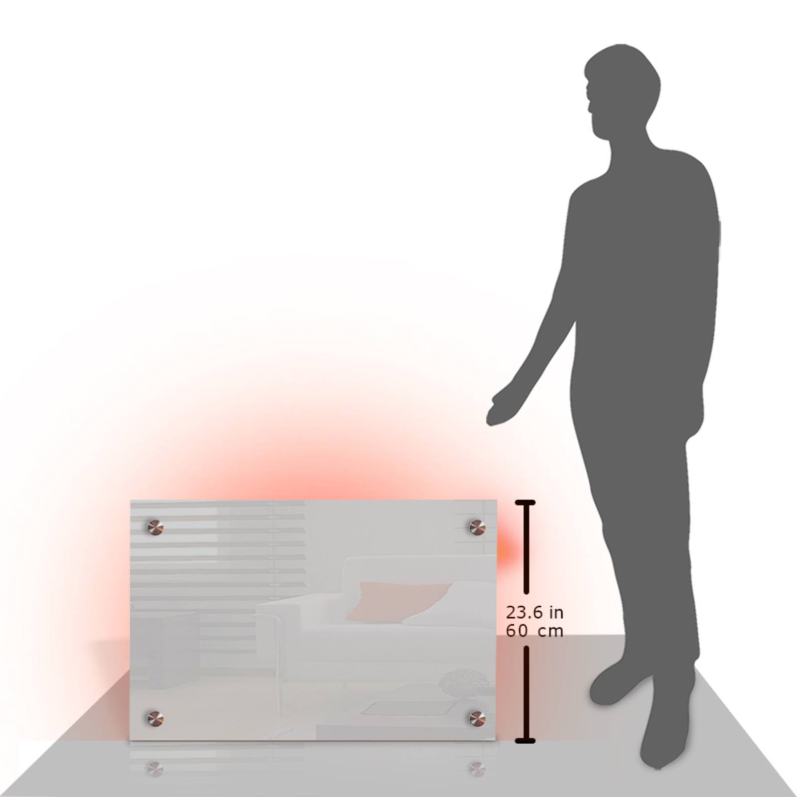 Calefactor de Panel infrarrojo en Cristal para Techo, Arizona Wave White Star de 660W 60x90cm, Mod: 343CaSol-TB4