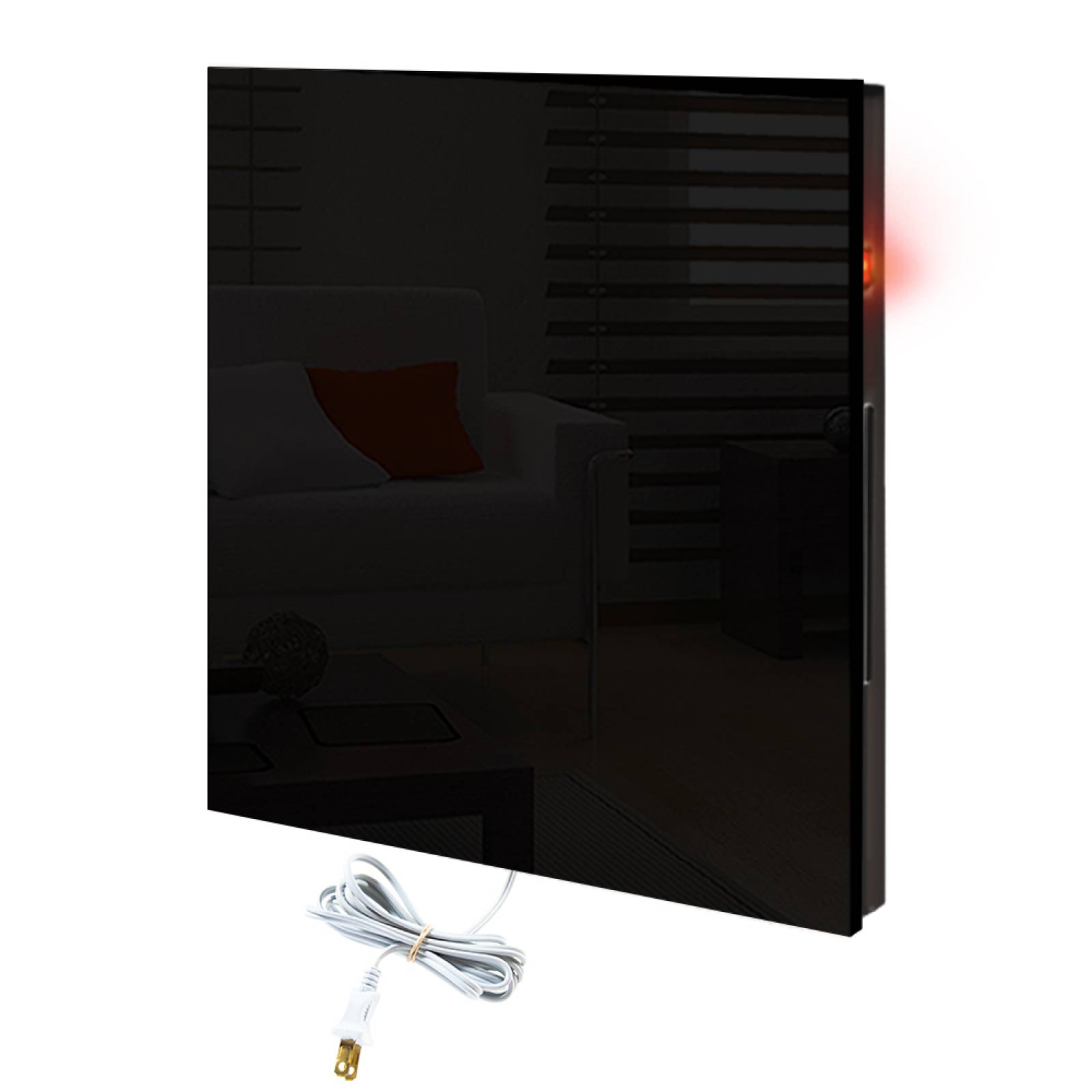 Calefactor de Panel infrarrojo en Cristal para Pared, Miami Wave Black Devil de 380W 60x60cm, Mod: 342CaSol-N