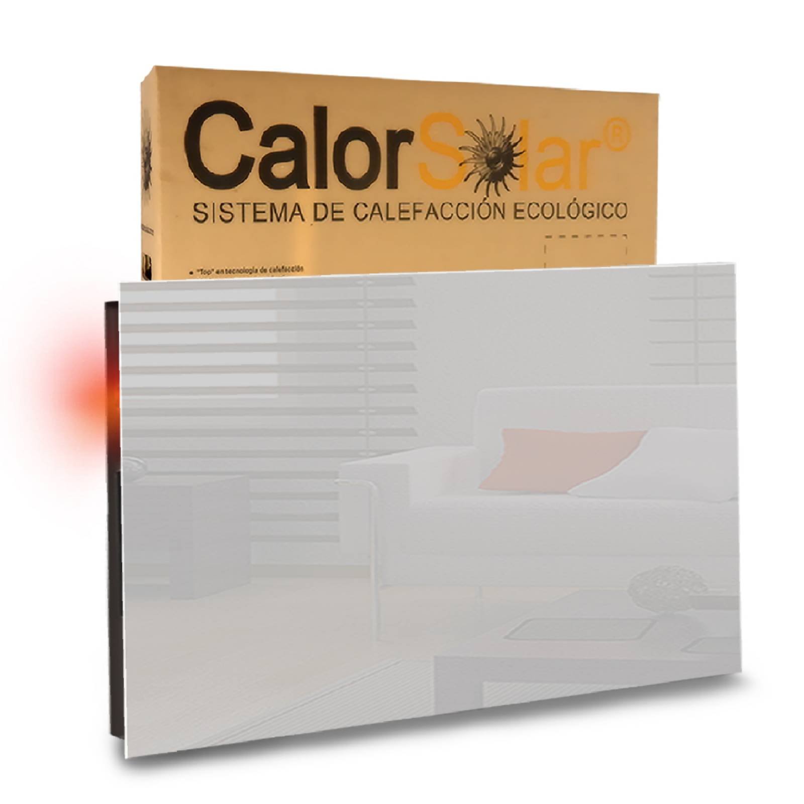Calefactor de Panel infrarrojo en Cristal Horizontal para Pared, Miami Wave White Angel de 550W 60x90cm, Mod: 343CaSol-B3