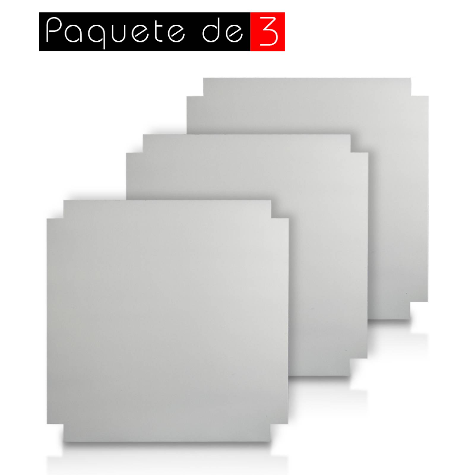 Aislante Cerámico Protector Térmico para Pared de 55 x 55 cm Blanco, Paquete 3 Piezas, Mod: 1PTPP3Bl